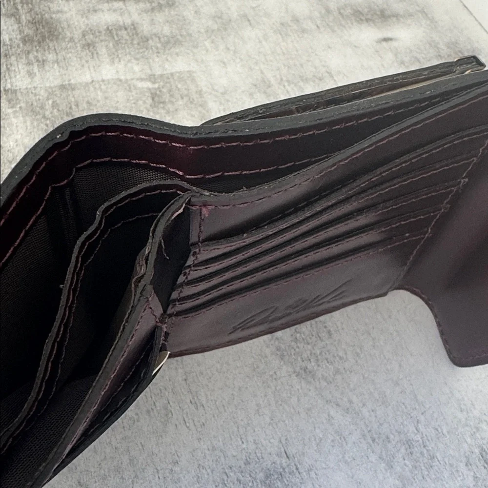 PATRICIA NASH Reiti Bi-Fold Leather RFID Wallet Floral Sienna Sunset Red Brown